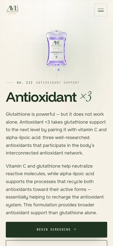 Alpha Vital Elite IV on a phone