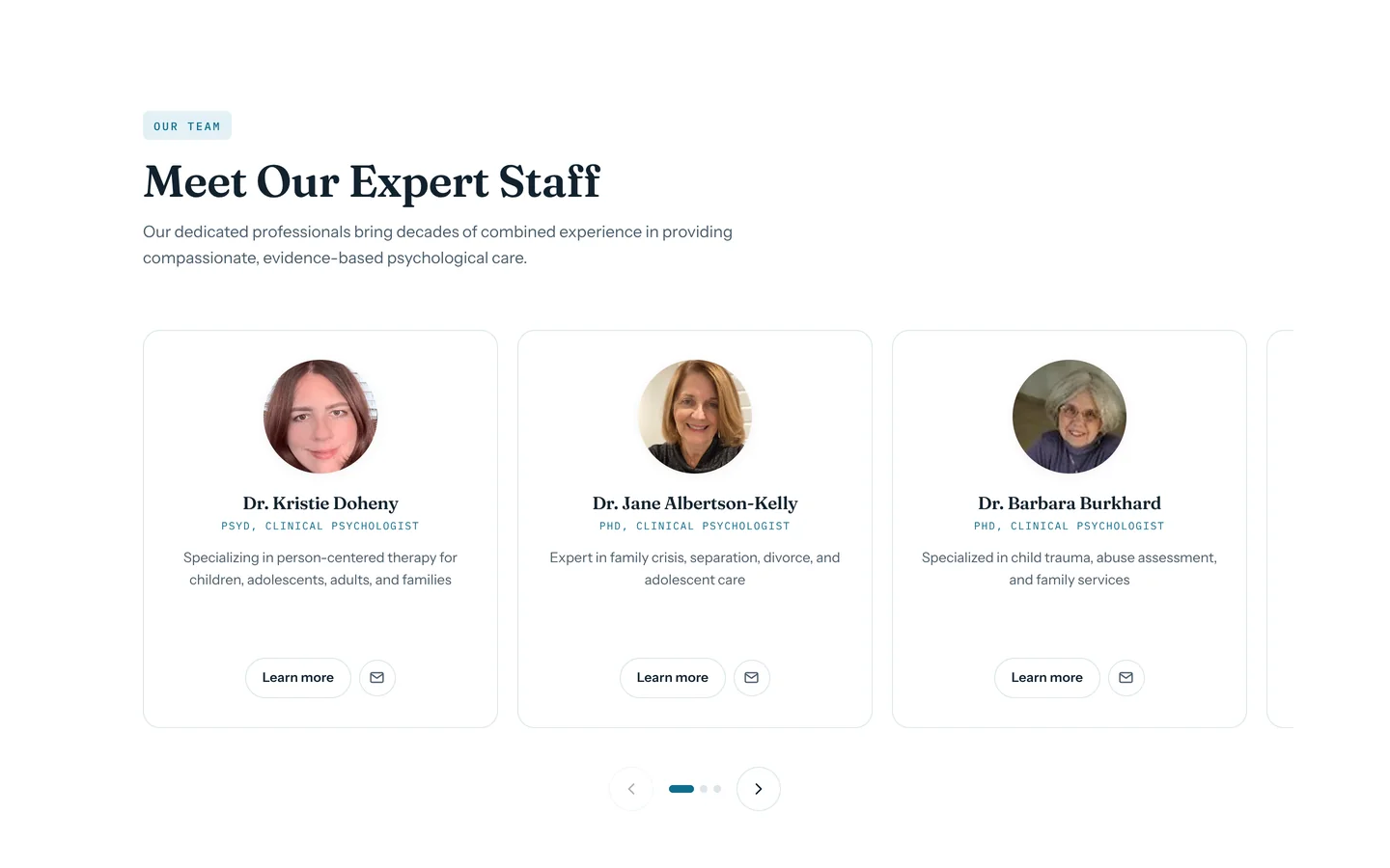 Child & Family Psychological Services — Clinician profiles